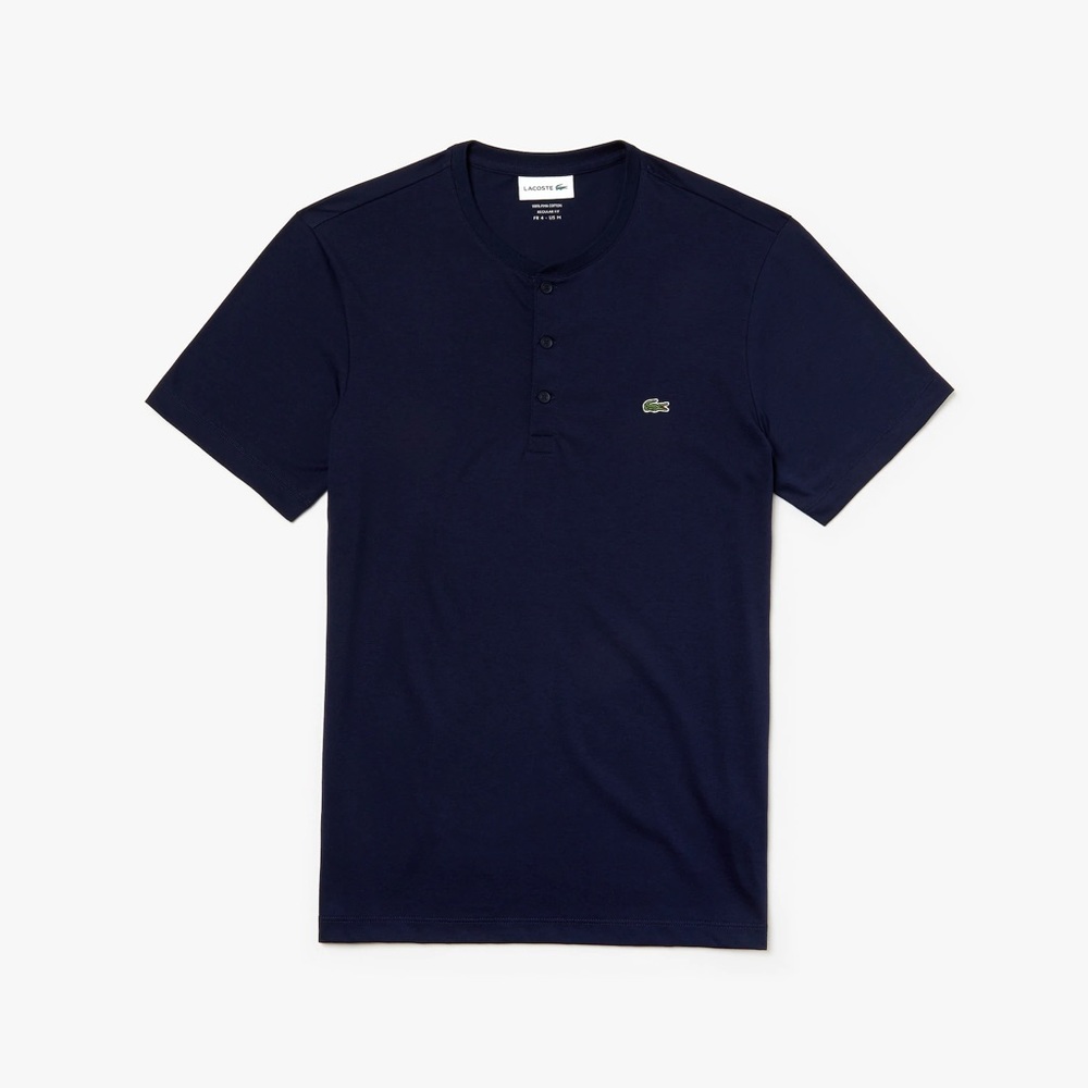 Lacoste Men’s Henley neck Pima cotton shirt